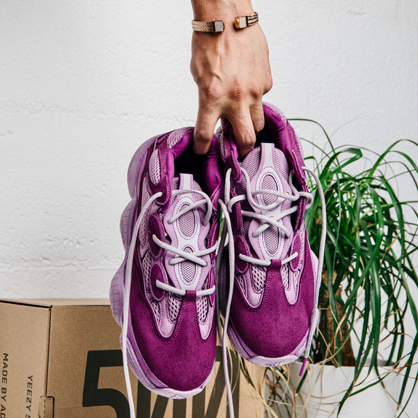 Yeezy 500 purple on feet cheap